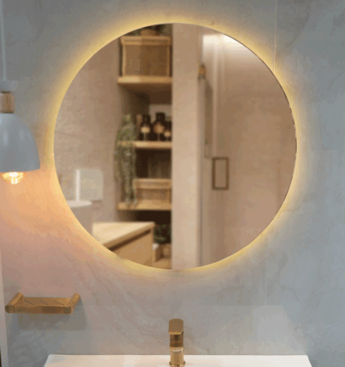 ESPEJO 70CM SAHARA LED PLATA